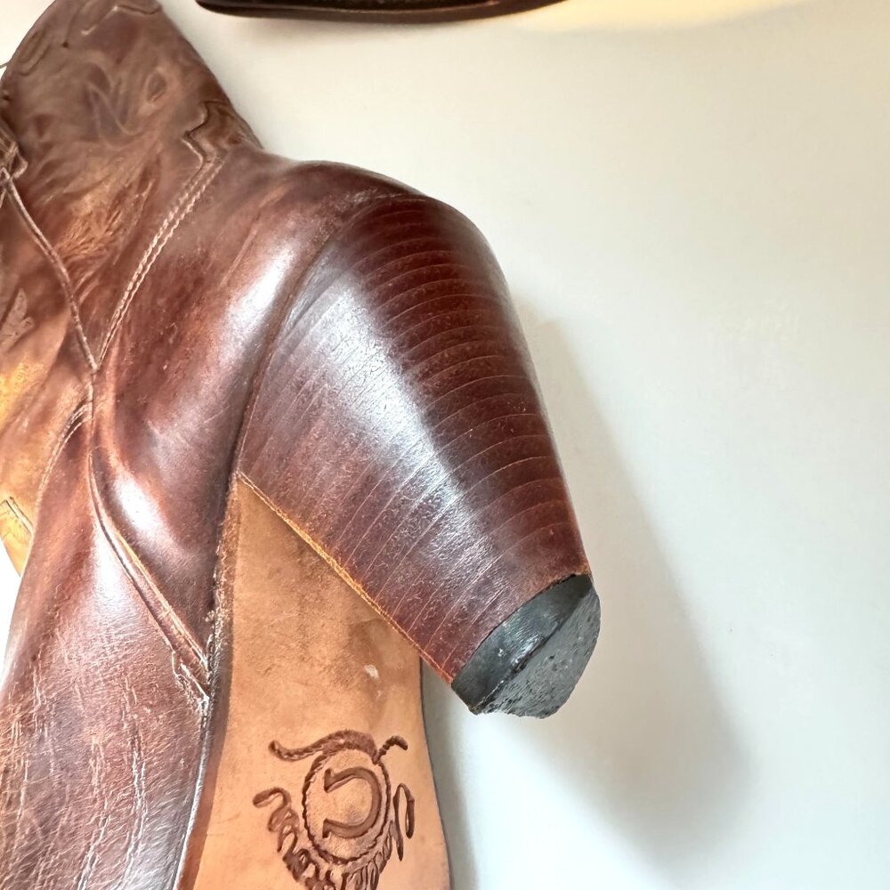 Lucchese Charlie 1 Horse Western Cowboy Leather Women’s Boots 6.5 Brown Pointed - Picture 12 of 16